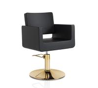 Poltrona da parrucchiere con base tonda oro Hair King Gold