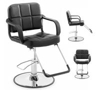 Poltrona da parrucchiere ed estetica Physa EPSOM con poggiapiedi - nera