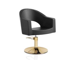 Poltrona da parrucchiere oro con pedale pistone a gas Hair Paris Nouveau Gold