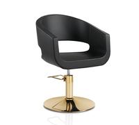 Poltrona da parrucchiere oro in sky ecopelle nero HAIR STYLO GOLD