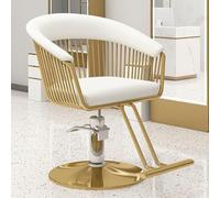 Poltrona da Parrucchiere Sedia da Barbiere con 360 Gradi Girevole E Pompa Idraulica Sedia da Parrucchiere Altezza Regolabile capacità 150 kg con Poggiapiedi,Bianca