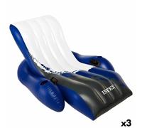 Poltrona da Piscina Gonfiabile Intex Floating Recliner Azzurro Bianco 180,3 x