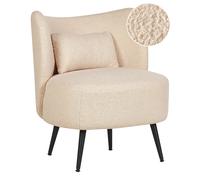 Poltrona da salotto con schienale curvo boucle beige Otsby