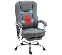 Poltrona da scrivania HOMCOM con massaggio e riscaldamento, sedia da ufficio ergonomica con altezza regolabile, schienale reclinabile, P rest