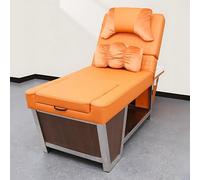 Poltrona da spa con lettino per shampoo e massaggio con vasca per i piedi, poltrona per pedicure, attrezzatura per spa, schienale regolabile, ciclo dell'acqua, fumigazione, stile minimalista