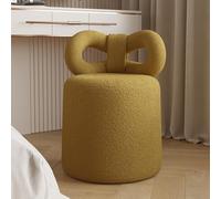 Poltrona da trucco, sgabello da toeletta moderno senza braccioli con schienale e seduta rotonda imbottita, ideale per la sala trucco, la camera da letto, lo studio, un'opzione di seduta eleg