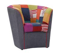 Poltrona da ufficio casa sala attesa in tessuto grigio scuro patchwork