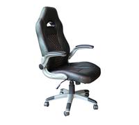 Poltrona da ufficio e gaming ergonomica in pelle sintetica con bordature rosse Maranello