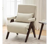 Poltrona di conversione 3 in 1 con funzione di sonno, divano letto convertibile, sedia pieghevole imbottita, poltrona lounge, letto singolo, per soggiorno, camera da letto, ufficio (beige+marrone, 64