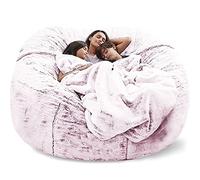 poltrona di fagioli, Divano a sacco gigante for adulti lavabile Jumbo Bean Bag da 5/6/7 piedi (senza imbottitura) Mobili for soggiorno, feste, tempo libero, peloso, morbido, copridivano(C,6FT)