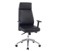 Sedia Techly 073BK Poltrona business con Braccioli Nera similpelle