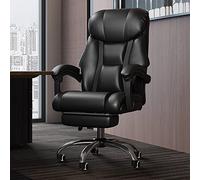 Poltrona direzionale ergonomica in pelle con ruote per persone pesanti Sedia da scrivania reclinabile per computer con schienale alto per adulti Comoda sedia da capo (Nero 64x46 54 cm) Octopus feet