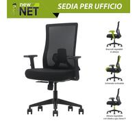 Poltrona direzionale ergonomica nera con pistone classe 4 e schienale regolabile