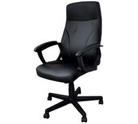 Poltrona direzionale nera ecopelle con braccioli Office Products Crete 23023311-