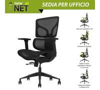 Poltrona direzionale nera ergonomica con alzata classe 4 e supporto 3D