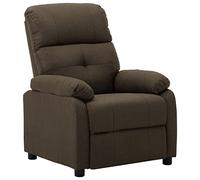 Poltrona direzionale per TV, con braccioli e schienale a volte, ergonomica, in tessuto marrone, per ufficio o soggiorno, 76 x 90 x 100 cm (lunghezza x larghezza x altezza)