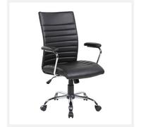 Sedia Poltrona direzionale con braccioli da Ufficio In Eco Pelle Archimede San Francisco seduta 48-58 cm peso 12,4 kg Altezza minima 50 max 60 cm colore nero nero
