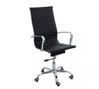 Poltrona direzionale ufficio girevole ecopelle Sedia similpelle nera con ruote