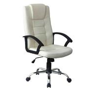 Poltrona direzionale ufficio girevole in ecopelle. Sedia presidenziale beige