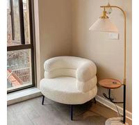 Poltrona divano sedia soggiorno posti a sedere mobili beige Il sedile è realizzato in tessuto di alta qualità che offre una sensazione morbida e una consistenza delicata. La superficie delicata sulla 