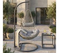 Poltrona dondolo sospesa da giardino in rattan con cuscino Poltrone terrazzo