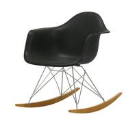 Poltrona Eames Plastic RAR Nero profondo/Acero Dorato