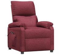 Poltrona Elettrica Reclinabile Rosso Vino, Tessuto 100% Poliestere, 3 | Telaio in legno e metallo, gommapiuma, pulsera 2 puls, schienale e poggiapiedi regolabili, seduta 70,5 x 90 x 100 cm