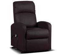 Poltrona Elettrica Telecomando Alzapersona Recliner Ecopelle Moro Schienale Alto
