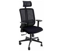 Poltrona ergonomica Vertigo Nero/Nero No FLAME con poggiatesta e braccioli Unisit