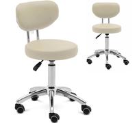 Poltrona estetica girevole ASCONA con schienale su ruote 46-60 cm - beige scuro