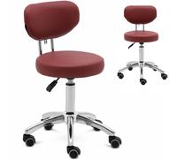 Poltrona estetica girevole ASCONA con schienale su ruote 46-60 cm - bordeaux