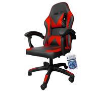 POLTRONA Gaming da Corsa, Sedia da Gioco Ergonomica Nera, Poltrona Girevole con Braccioli per Computer e Videogiochi, Design Sportivo (1, ROSSA)