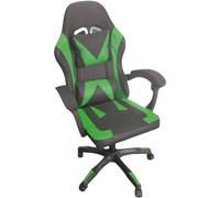 POLTRONA Gaming da Corsa, Sedia da Gioco Ergonomica Nera, Poltrona Girevole con Braccioli per Computer e Videogiochi, Design Sportivo (1, VERDE)