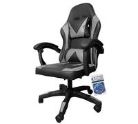 POLTRONA Gaming da Corsa, Sedia da Gioco Ergonomica Nera, Poltrona Girevole con Braccioli per Computer e Videogiochi, Design Sportivo (1, GRIGIO)