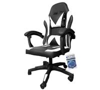 POLTRONA Gaming da Corsa, Sedia da Gioco Ergonomica Nera, Poltrona Girevole con Braccioli per Computer e Videogiochi, Design Sportivo (1, BIANCO)