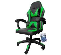 POLTRONA Gaming da Corsa, Sedia da Gioco Ergonomica Nera, Poltrona Girevole con Braccioli per Computer e Videogiochi, Design Sportivo (1, VERDE)