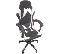 POLTRONA Gaming da Corsa, Sedia da Gioco Ergonomica Nera, Poltrona Girevole con Braccioli per Computer e Videogiochi, Design Sportivo (1, BIANCO)