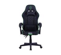Poltrona gaming Skull Factory nera con seduta e schienale imbottiti, braccioli regolabili