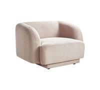 Poltrona Glam Art Deco con Braccioli Tessuto Tortora Skjanes
