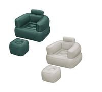 Poltrona Gonfiabile con Poggiapiedi - Design Ergonomico, Superficie Vellutata,