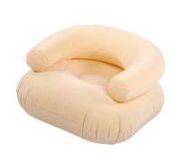 Poltrona Gonfiabile Floccata, Comodo Divano Gonfiabile Portatile per il Relax in Ufficio (Beige)