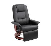 HOMCOM Poltrona Relax Reclinabile Manualmente fino 145° con Poggiapiedi e Rivestimento in Finta Pelle, Nero Aosom Italy
