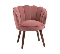 HOMCOM Poltrona in Velluto Imbottita Schienale a Conchiglia 66x72x79cm