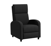 HOMCOM Poltrona Relax Reclinabile Manuale 160° con Poggiapiedi in Tessuto Effetto Lino, Nero Aosom Italy
