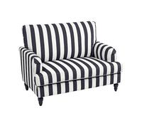 HOMCOM Poltrona Classico a Righe con Molle a S, Cuscino spesso e schienale in Velluto, 115x82x82 cm, Nero e Bianco Aosom Italy