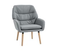 HOMCOM Poltrona Moderna con Schienale Alto a Doppia Imbottitura, Sedia con piedini regolabili, 68 x 79 x 89 cm Grigio Aosom Italy