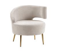 POLTRONA HOMCOM IT83B-624V00CW - moderna imbottita in chenille, gambe dorate