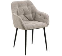 Poltrona imbottita Brooke Monza beige con braccioli