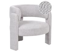 Poltrona imbottita in ciniglia con schienale curvo stile scandinavo moderno grig