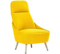 Poltrona Imbottita in Tessuto con Gambe in Acciaio Tosini Memphis Gialla